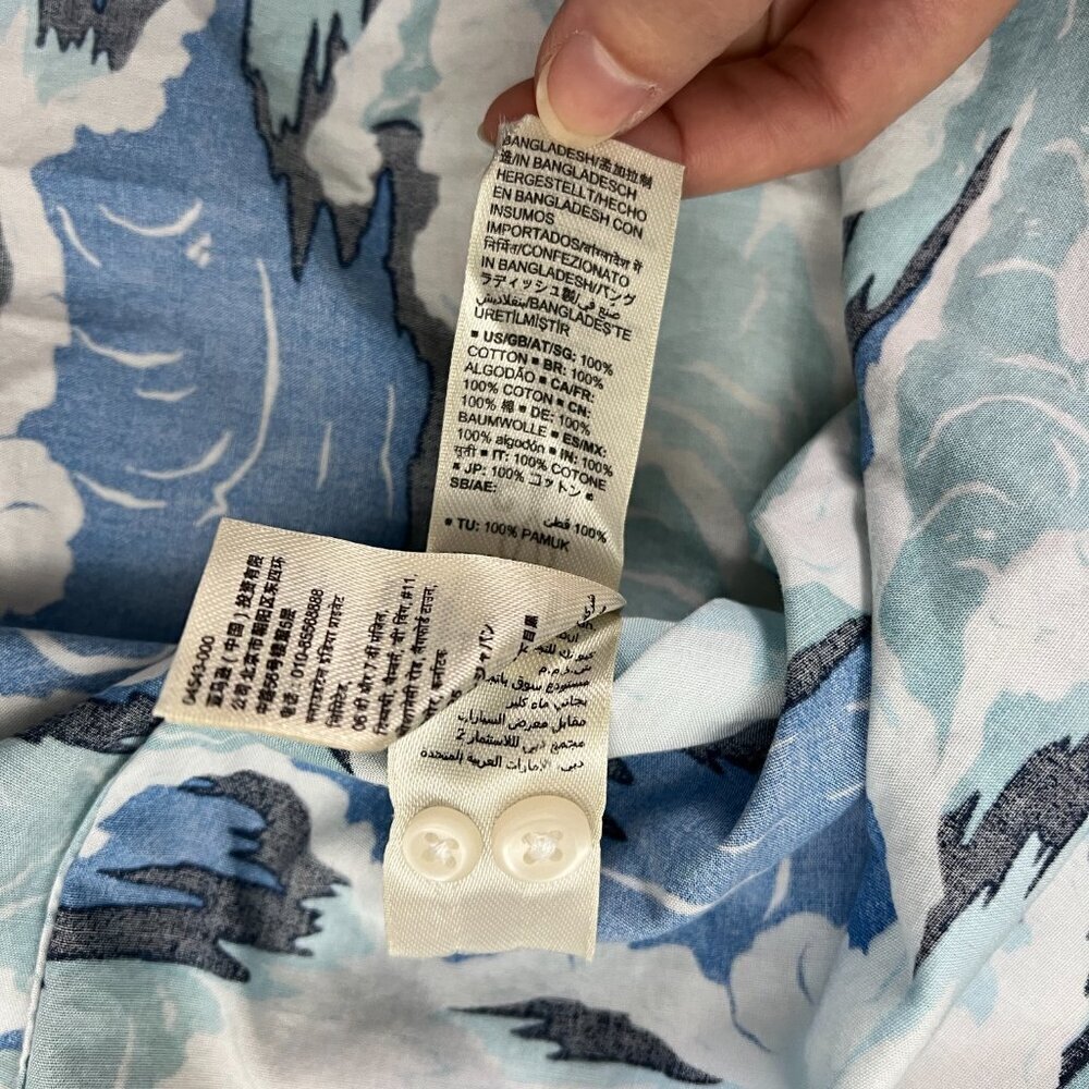 NEW Goodthreads Ocean Wave Men's Short-Sleeve Printed Cotton Shirt Sz XL - Picture 7 of 10